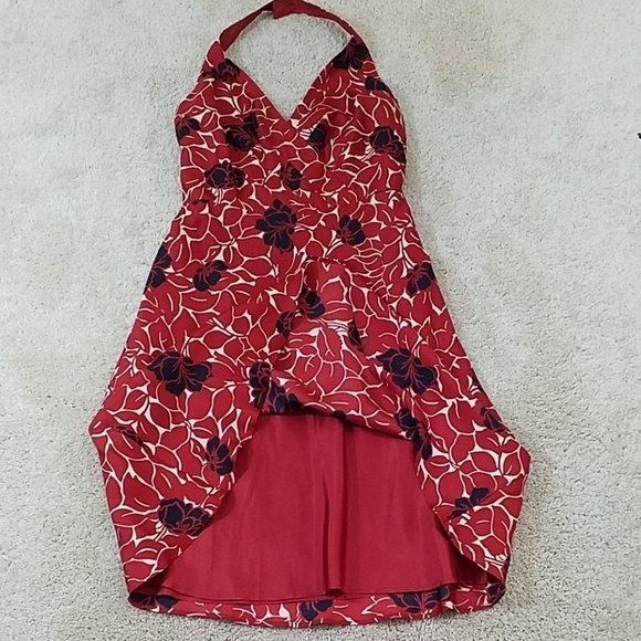 Ann Taylor~Size 2~Burgundy/Black Floral Silk Dress - Picture 9 of 11